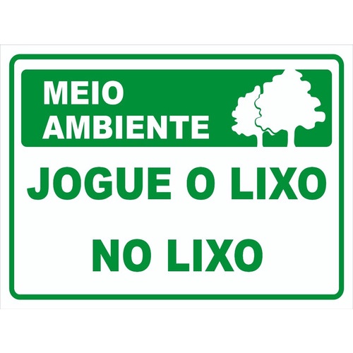 Placa Meio Ambiente | Jogue O Lixo No Lixo - 2 | Shopee Brasil