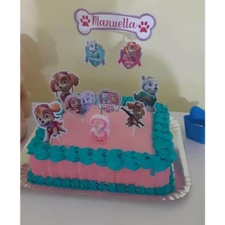 Topo de Bolo Personalizado Patrulha Canina Menina