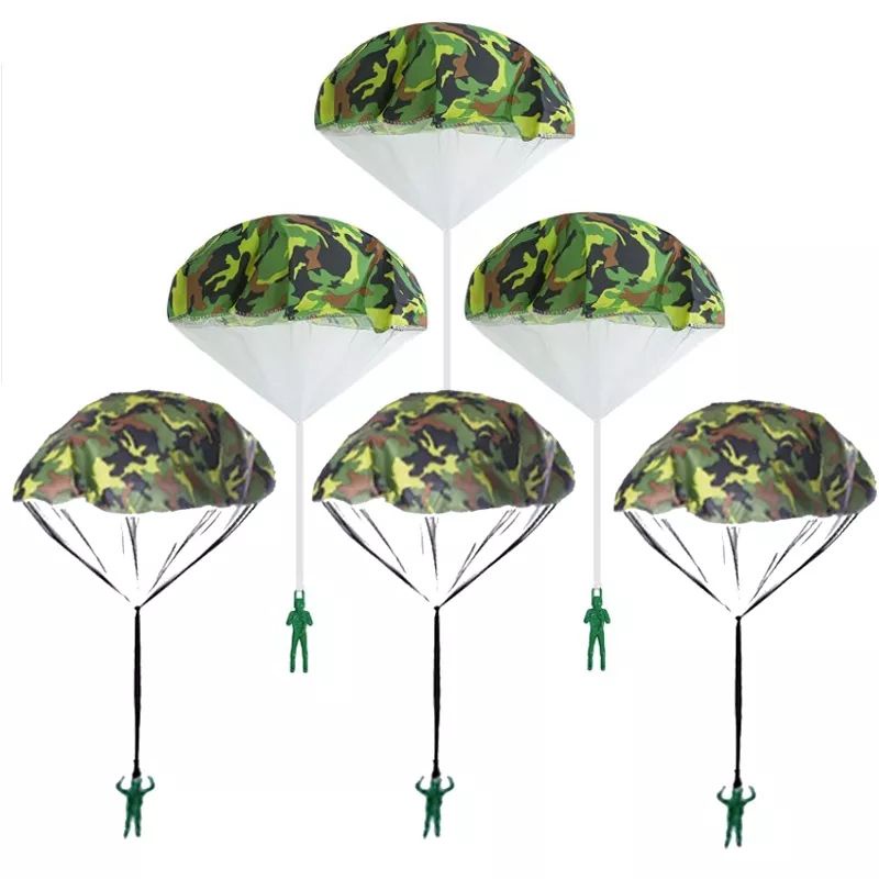 Boneco Paraquedista Camuflado Exército Brinquedo de jogar pro Alto divertido