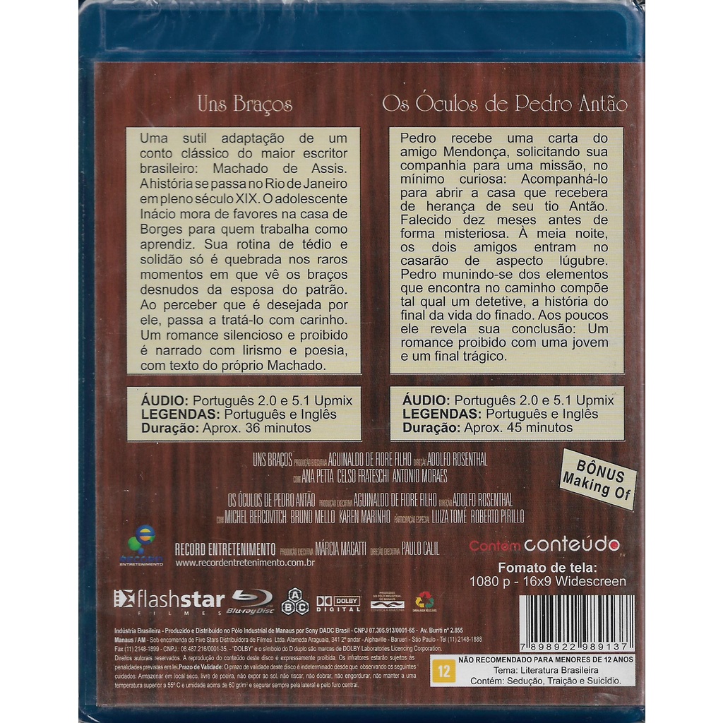 Blu-ray Contos De Machado De Assis - Novo - Original-lacrado