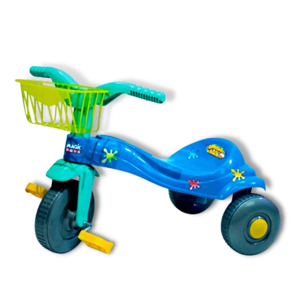 Motoca Triciclo Infantil Tico Tico Bichos Azul C/som Magic