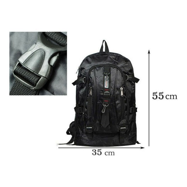 Mochila Caveirao Semi Impermeável Moto Ciclista Masculina Preta 50l -Envio Rapido