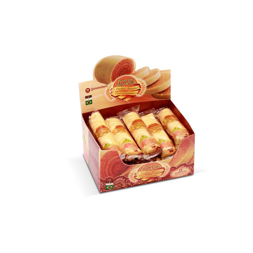 Caixa Mini Bolo de Rolo 55g / 15und