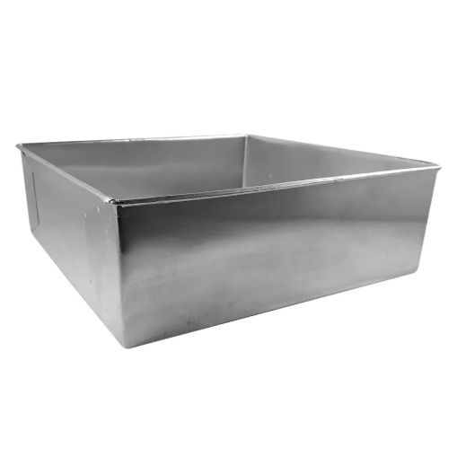 Forma Quadrada 20x20x10 Alta Fundo Fixo Alumínio Forma Alta p/ Bolo Confeitaria