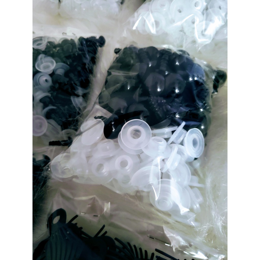 100 olhos Pretos para amigurumi + 100 travas