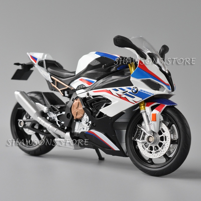 preto)1:12 BMW S1000rr Racing Motos Simulação Modelo de