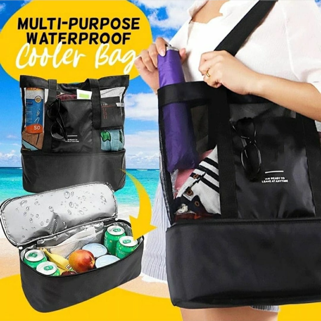 Bolsa Termica Feminina Grande De Ombro Praia Piquenique Viagem Rede ...