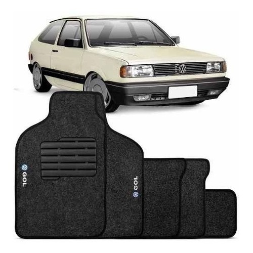 Tapete Gol Quadrado Carpete Preto 87 A 94