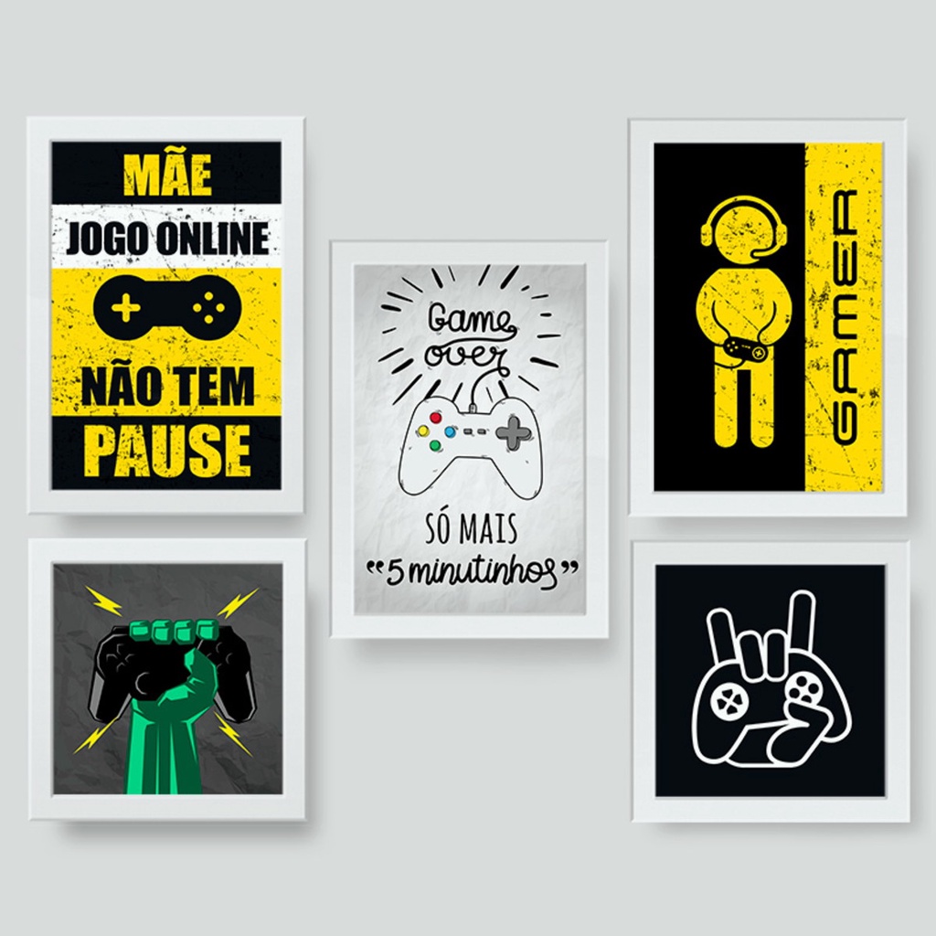 Quadro Decorativo GAME SO MAIS 5 MINUTINHOS de 5 Peças