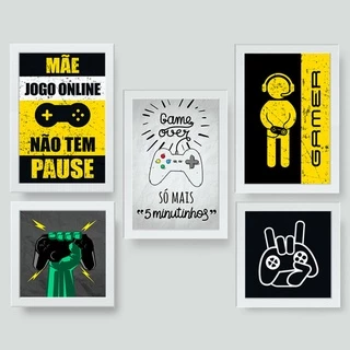 Quadro Decorativo GAME SO MAIS 5 MINUTINHOS de 5 Peças