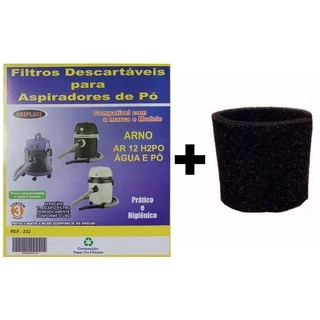 Kit 3 Sacos Descartáveis Aspirador De Pó Arno Ar12 / H2PO Água E Pó + Filtro