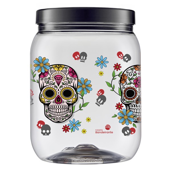 Pote Transparente Caveira Mexicana 1.700 Ml