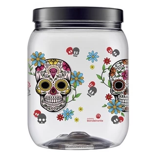 Pote Transparente Caveira Mexicana 1.700 Ml