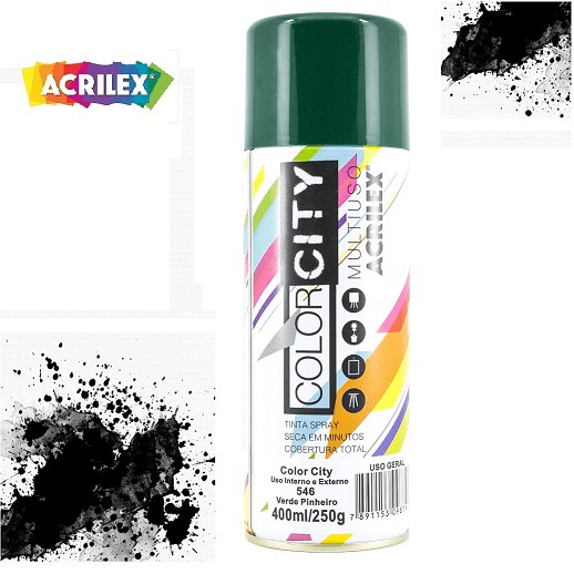 Tinta Color City Multiuso 400ml 546 Verde Pinheiro Acrilex | Shopee Brasil