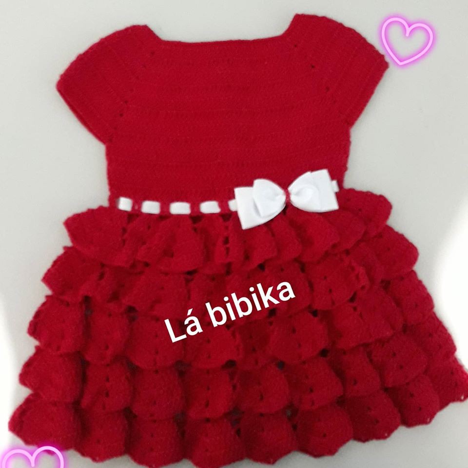 Vestido em crochê vários modelos para bebê ( 0-24M)