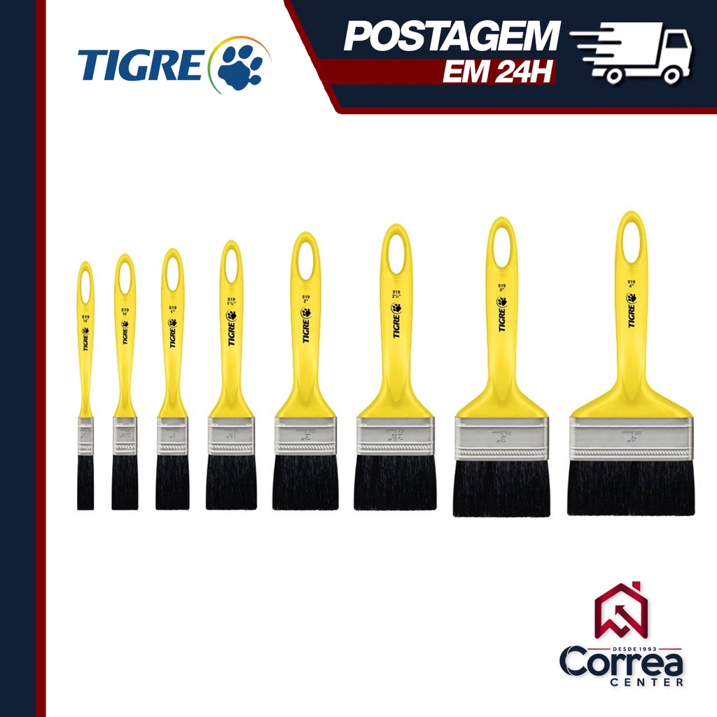 Pincel Trincha para Pintura Tigre 519 *UNIDADE* (Escolha o Tamanho ...