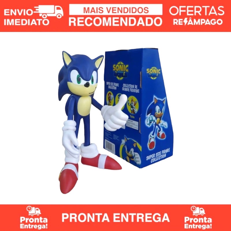 Kit Bonecos Articulados Sonic E Tails 16cm Envio Imediato - Sega