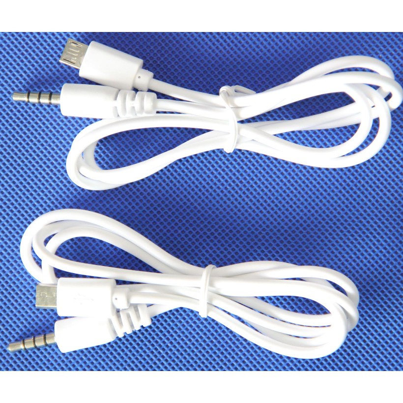 Cabo Micro usb Macho A 3,5mm jack De Áudio MIC Linha De 80cm 1m 2m 3m 5m Branco