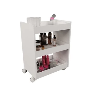 Carrinho MULTIUSO Auxiliar P/Cabelereiro ou manicure e estética C/3 bandejas Prateleiras com rodinhas