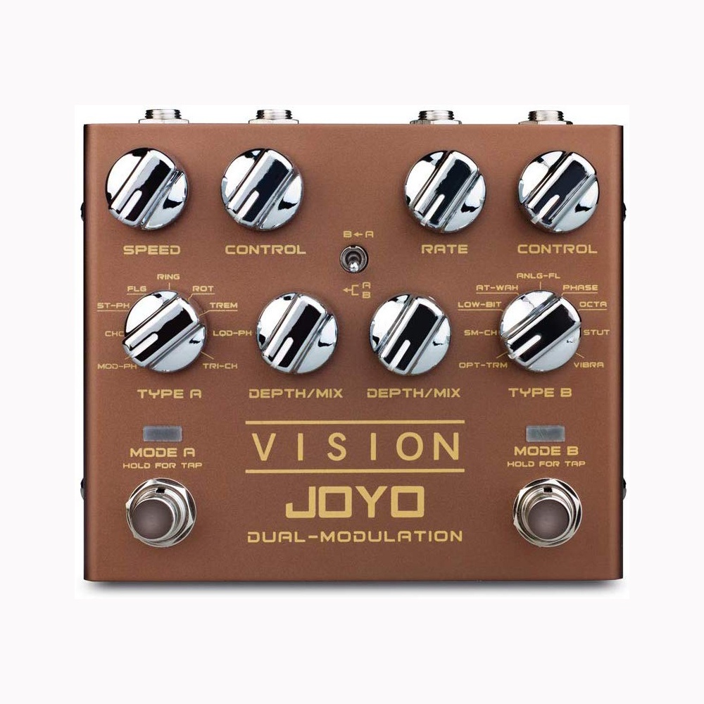 JOYO R-09 Visão Pedal Multi-Efeito Guitarra Dois Canais Modulação Suporta Estéreo In E Out 9 Efeitos Bypass Verdadeiro