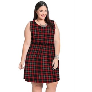 Roupa xadrez hot sale plus size