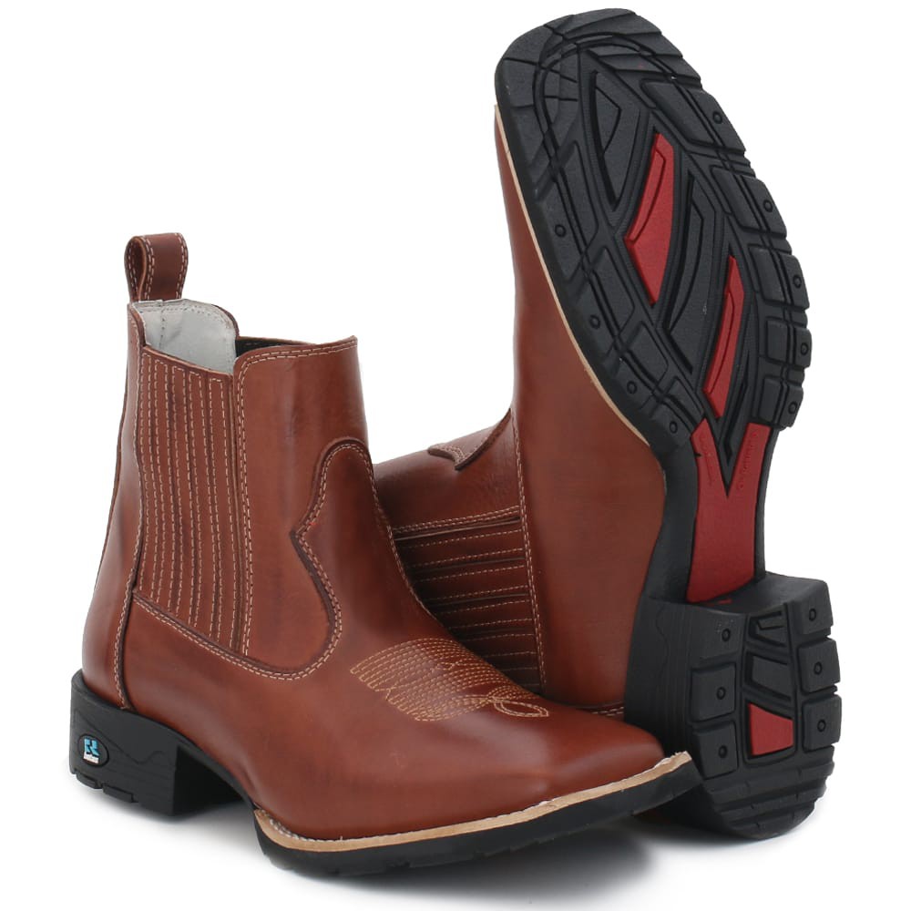 Bota texana bico store quadrado cano curto