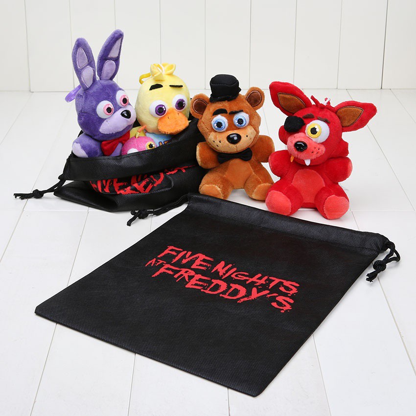 Cinco Noites No Freddy's Foxy Bear Bonnie Plush Toy Keychains Pendants Com  Bolsa Brinquedos FNAF