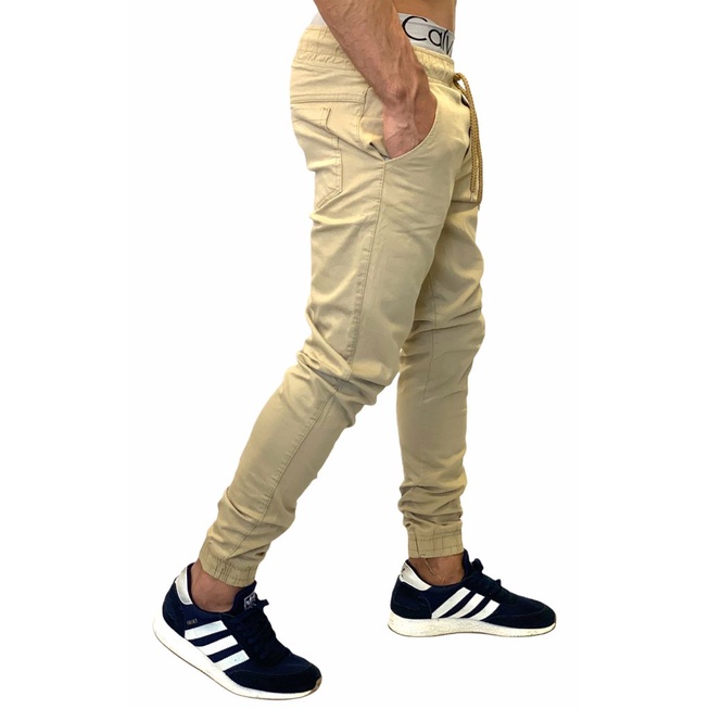 Com Elástico CalÇa Jeans Na Canela Masculina Elastico Masculina