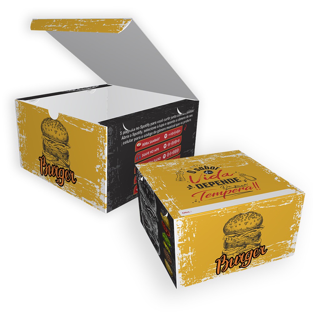 Caixa Box P Embalagem para Hambúrguer Artesanal - 200 unidades | Shopee ...
