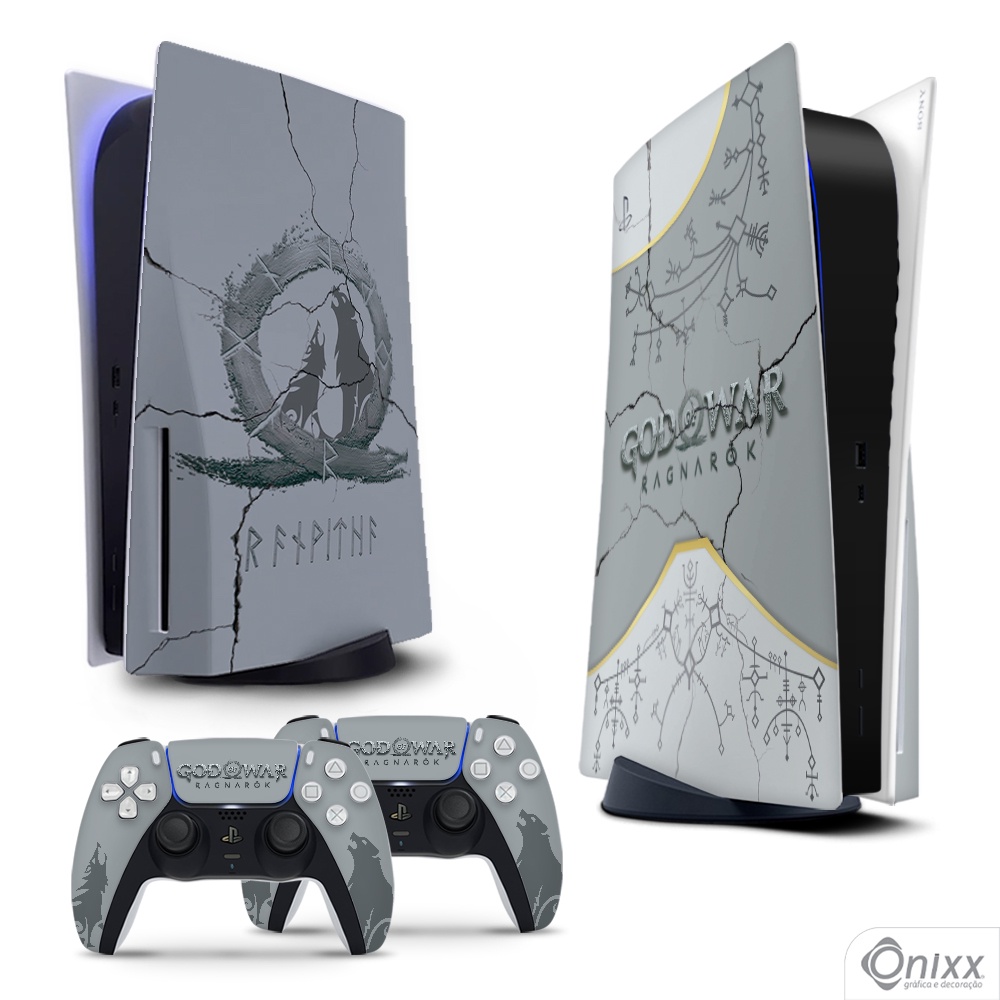 Adesivo Compatível PS5 Playstation 5 Skin - God of War Ragnarok