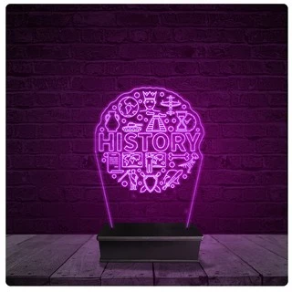 Luminária e Abajur Acrílico Led - Professor História Curso