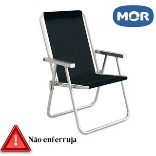 Cadeira Praia e Piscina resistente Alta de Alumínio Aguenta até 120kg Mor