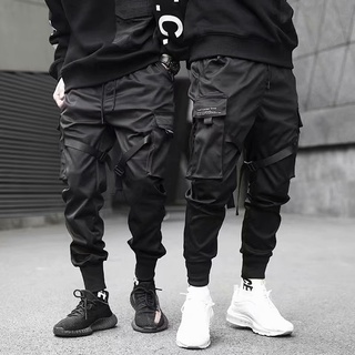 Calça reflexiva xadrez masculina, jogger casual noturno, hip hop