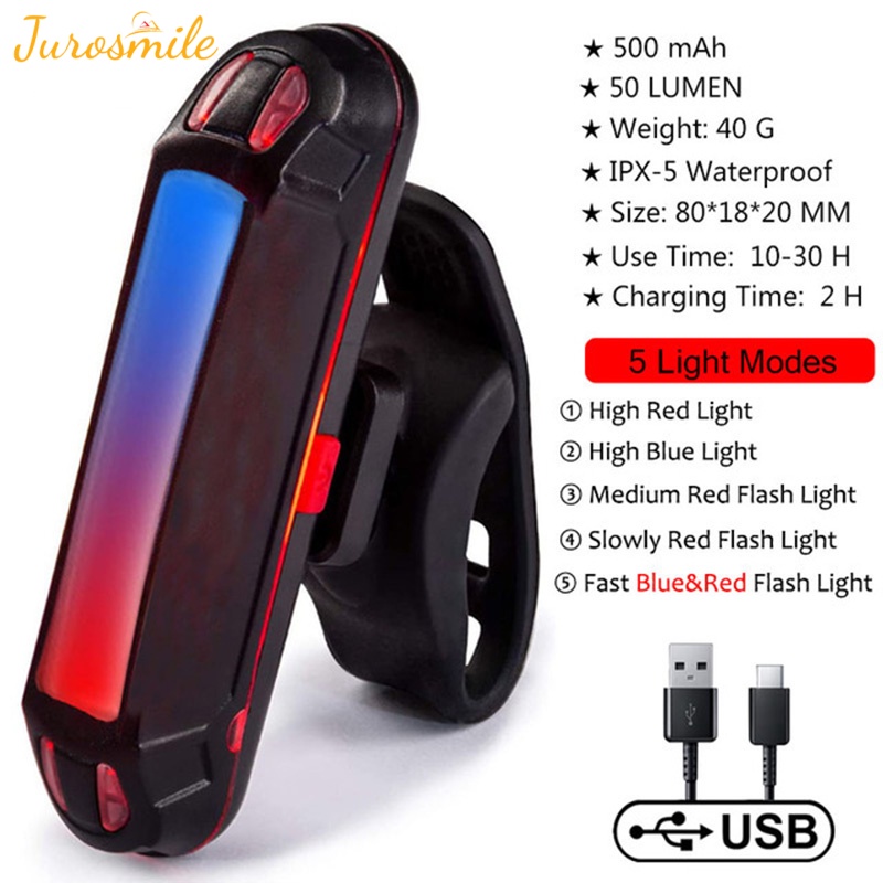 Luz Traseira de Bicicleta Recarregável usb Resistente À Água led