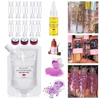 Ibcccndc Kit De Gel Hidratante / Gloss / Brilho Labial Em Gel Com Sabor / Óleo E Gloss / Tubo De Borboleta