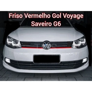 Aplique Friso Vermelho grade G6 G7 Gol Voyage Saveiro