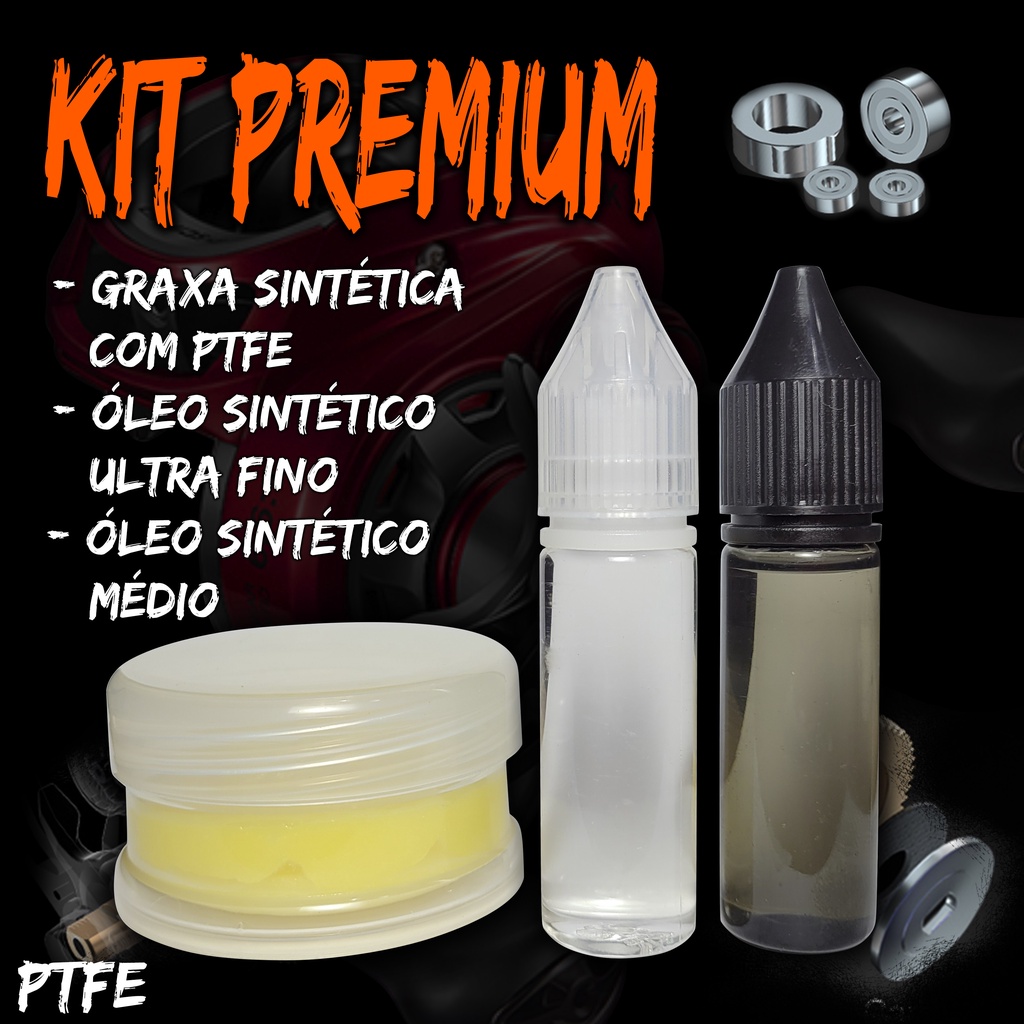 Kit lubrificantes 100% Sintéticos para carretilhas e molinetes / Graxa e Óleo