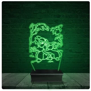 Luminária Abajur Acrílico Led - Coelhos Felizes