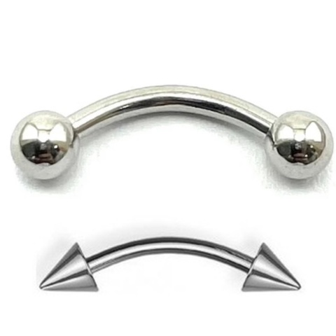 Piercing Vertical Labret Curvado Bananinha Aço Cirúrgico