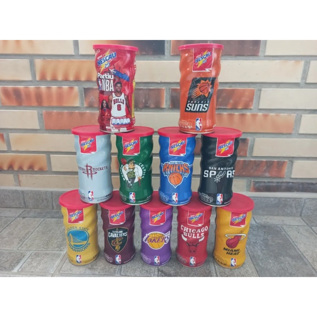 Set Completo 11 Latas De Nescau Vazias Basquete NBA