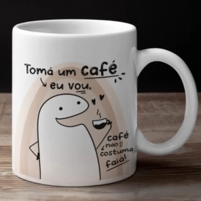 Caneca Florks Meme Engraçada Brincadeira - Toma Café Eu Vou