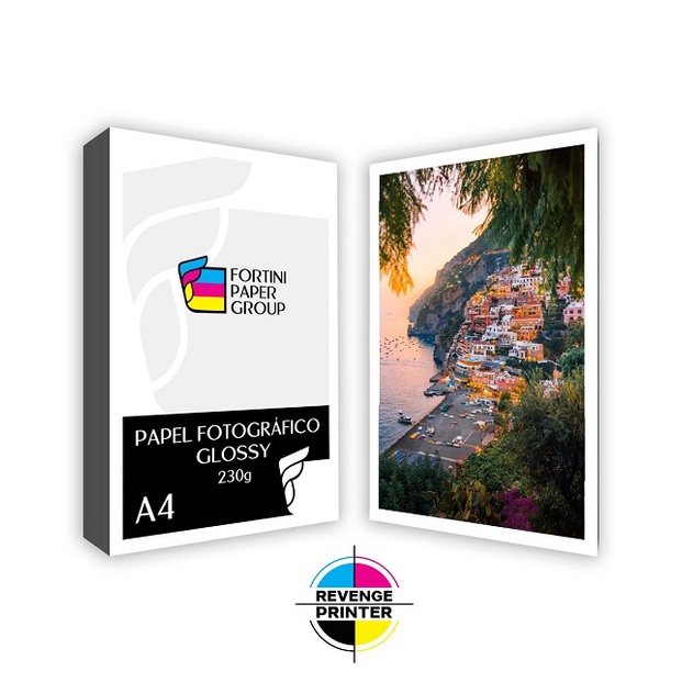 100 Folhas Papel Fotográfico 230g Glossy Brilhante A4 Premium Line A Prova Dágua P Impressão 3180