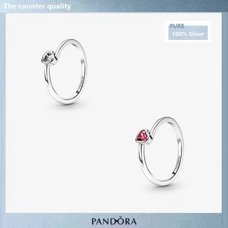 Coração Original Vermelho E Branco Lindo s925 Anel De Prata Esterlina