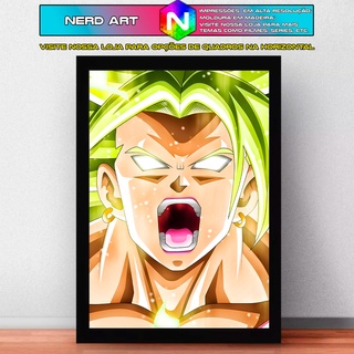 Quadro Decorativo Dragon Ball Vegeta Desenho Com Moldura G16