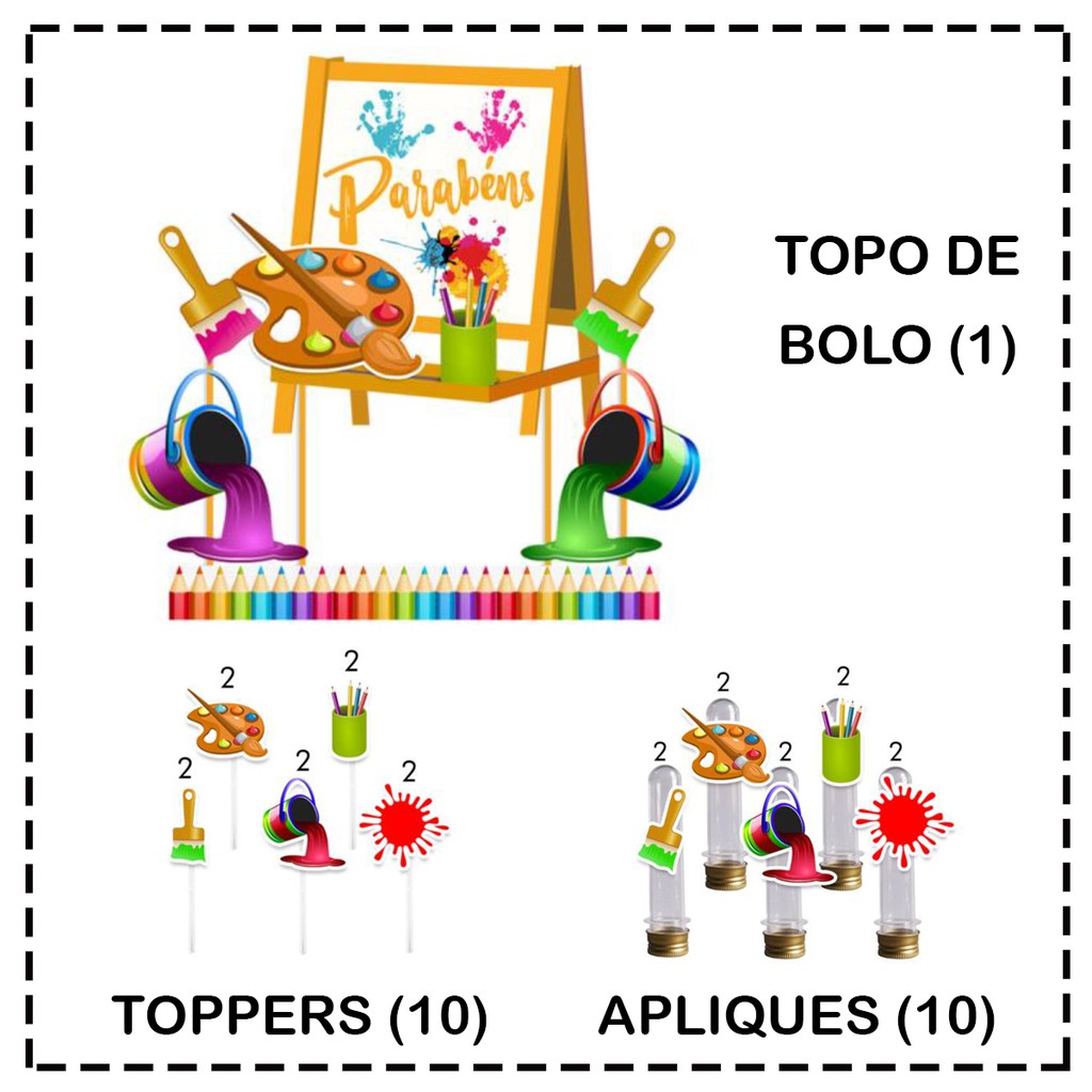 50 Topper Tags Para Doces Pintando O Sete 7