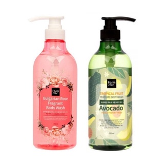 farmstay farm stay tropical fruit body wash avocado 750g, bulgarian rose 750g