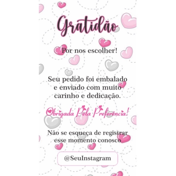Cartãozinho de Agradecimento 50 unidades | Shopee Brasil
