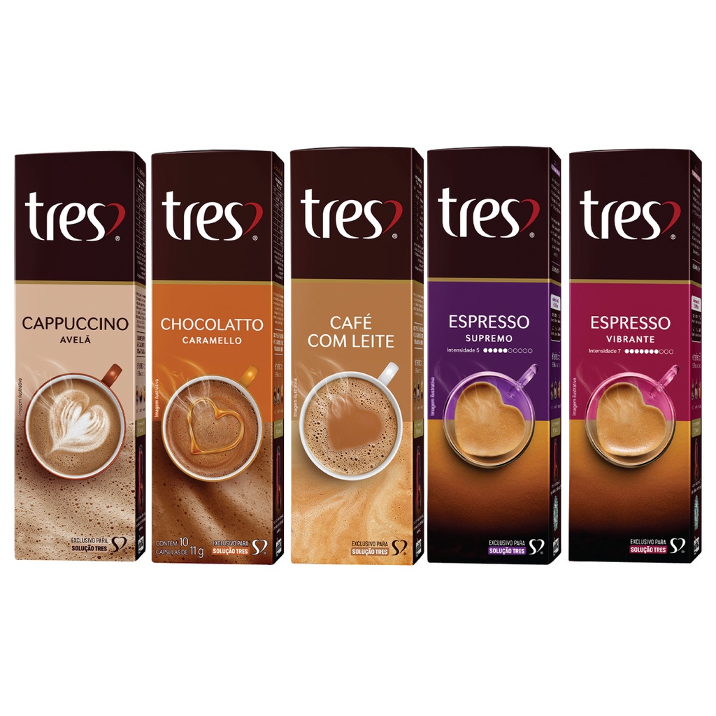 50 Cápsulas Café Expresso e Bebida Cafeteira Três Corações