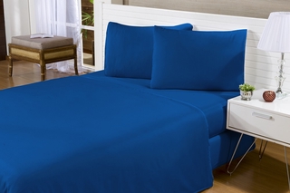 Lencol Solteiro Avulso com Elastico 1 peca azul royal