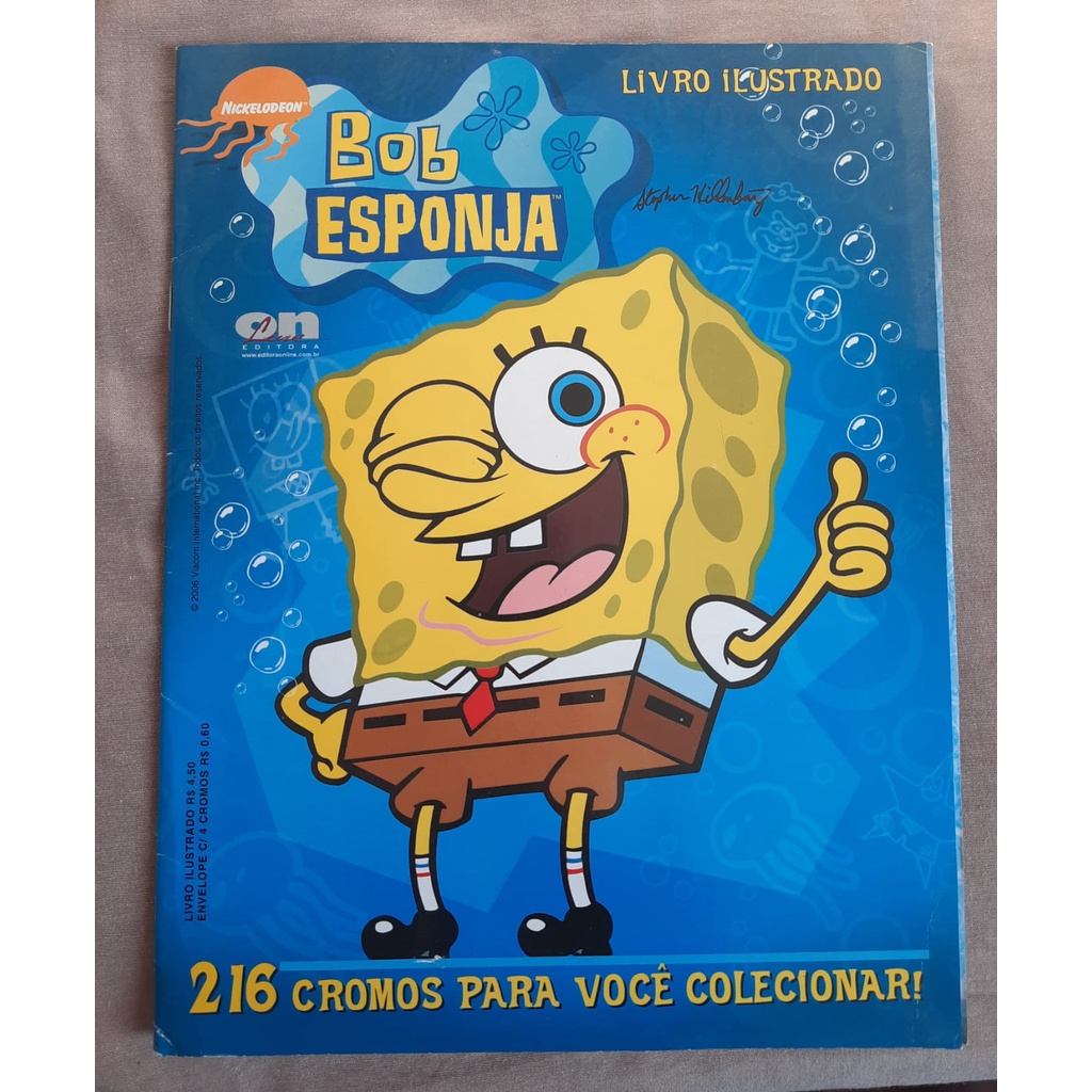 Álbum de figurinhas Bob Esponja Completo Colado com 216 figurinhas ...